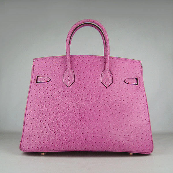 High Quality Fake Hermes Birkin 35CM Ostrich Veins Handbag Peachblow 6089